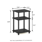 HOMLUX 3-Tier Colors Reversible End Table Sofa Bed Side Table with Storage Shelf