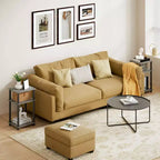 HOMLUX 3-Tier Colors Reversible End Table Sofa Bed Side Table with Storage Shelf