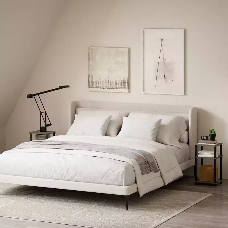 HOMLUX 3-Tier Colors Reversible End Table Sofa Bed Side Table with Storage Shelf