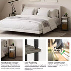 HOMLUX 3-Tier Colors Reversible End Table Sofa Bed Side Table with Storage Shelf