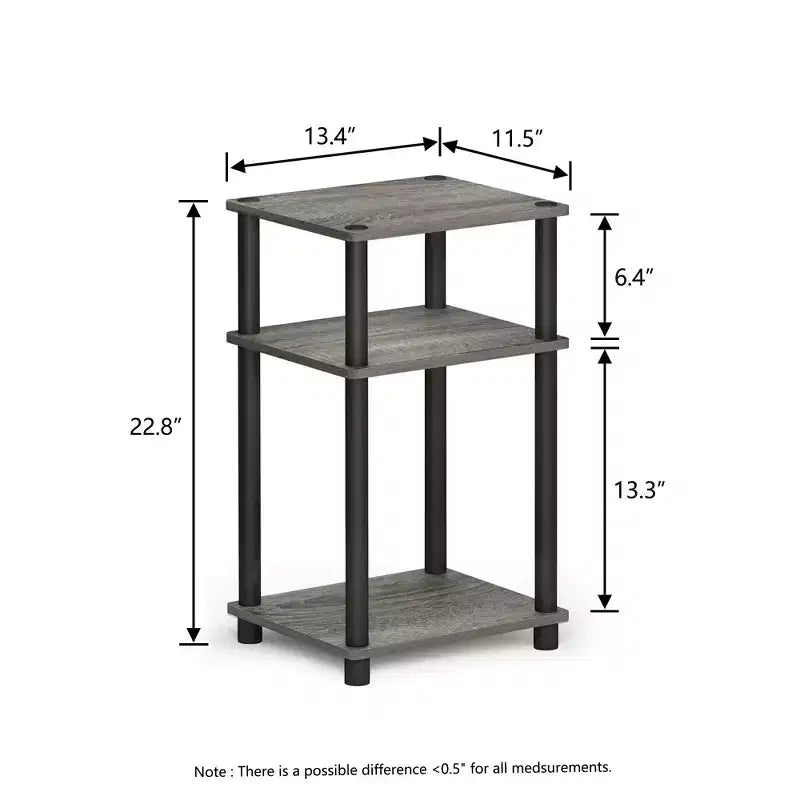 HOMLUX 3-Tier Colors Reversible End Table Sofa Bed Side Table with Storage Shelf