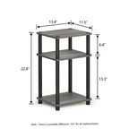 HOMLUX 3-Tier Colors Reversible End Table Sofa Bed Side Table with Storage Shelf