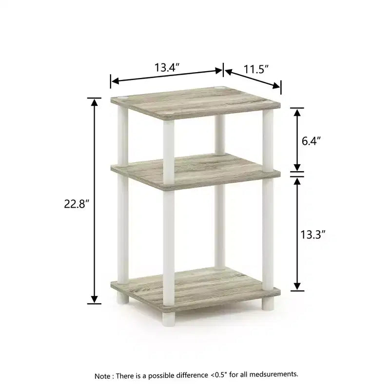 HOMLUX 3-Tier Colors Reversible End Table Sofa Bed Side Table with Storage Shelf