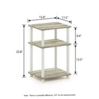 HOMLUX 3-Tier Colors Reversible End Table Sofa Bed Side Table with Storage Shelf