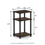 HOMLUX 3-Tier Colors Reversible End Table Sofa Bed Side Table with Storage Shelf