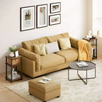 HOMLUX 3-Tier Colors Reversible End Table Sofa Bed Side Table with Storage Shelf