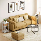 HOMLUX 3-Tier Colors Reversible End Table Sofa Bed Side Table with Storage Shelf