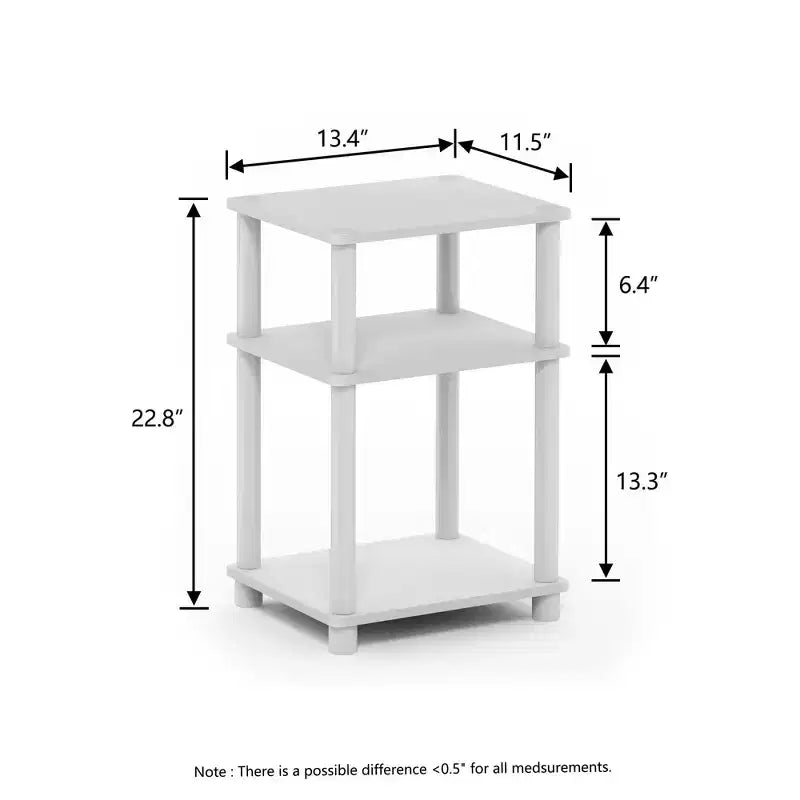 HOMLUX 3-Tier Colors Reversible End Table Sofa Bed Side Table with Storage Shelf