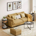 HOMLUX 3-Tier Colors Reversible End Table Sofa Bed Side Table with Storage Shelf