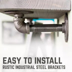 RESTORE Riverstone Grey 36 in. Shelves with L-Shaped Brackets by Pipe Decor