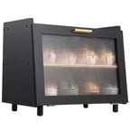 Bread Box for Kitchen Counter, Double Layer Bamboo Bread Storage with Window