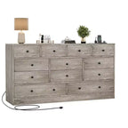 COZONY Commode 12 Tiroirs pour Chambre, Commode Haute 61 Tiroirs en Bois, Commode Moderne avec Glissières Métalliques, Grand Rangement pour Salon, Couloir