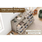 COZONY Commode 12 Tiroirs pour Chambre, Commode Haute 61 Tiroirs en Bois, Commode Moderne avec Glissières Métalliques, Grand Rangement pour Salon, Couloir