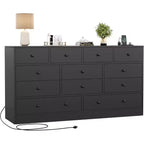 COZONY Commode 12 Tiroirs pour Chambre, Commode Haute 61 Tiroirs en Bois, Commode Moderne avec Glissières Métalliques, Grand Rangement pour Salon, Couloir