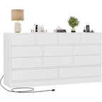 COZONY Commode 12 Tiroirs pour Chambre, Commode Haute 61 Tiroirs en Bois, Commode Moderne avec Glissières Métalliques, Grand Rangement pour Salon, Couloir