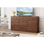 COZONY 12 Drawer Dresser for Bedroom, 61 Wooden Chest of Drawers, Tall Modern Dresser with Metal Rails, Large Storage for Living Room, Hallway