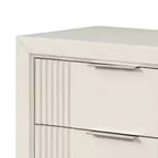 Royal Hampton Nightstand, 2 Drawers, Antique White Finished Solid Wood, 27 Inch