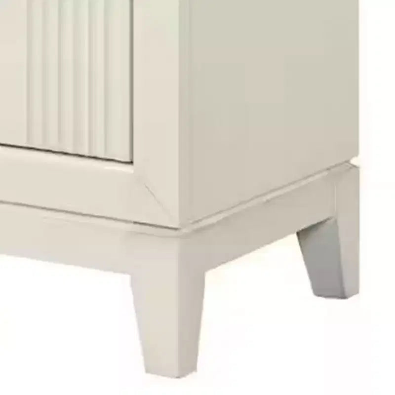 Royal Hampton Nightstand, 2 Drawers, Antique White Finished Solid Wood, 27 Inch