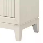 Royal Hampton Nightstand, 2 Drawers, Antique White Finished Solid Wood, 27 Inch