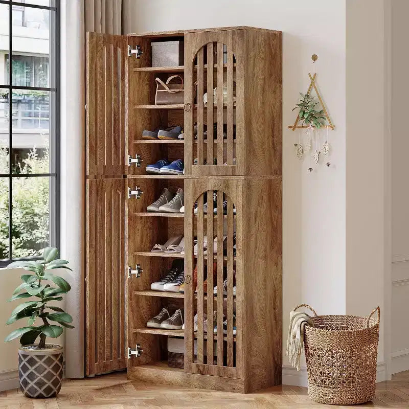 Lantine 70.86 Tall Shoe Storage Cabinet with Removable Shelves, 9-Tier 27-36 Pairs Shoe Organizer Rack for Entryway, Hallway, Closet