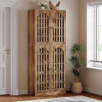 Meuble de rangement à chaussures haut Lantine 70.86 avec étagères amovibles, étagère à chaussures à 9 niveaux pour 27 à 36 paires pour entrée, couloir, placard