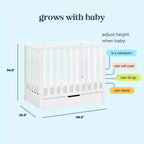 Carter's by daVinci Colby 4-in-1 Convertible Mini Crib with Trundle
