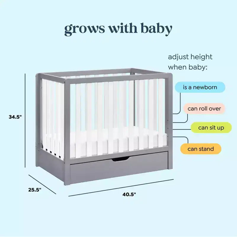 Carter's by daVinci Colby 4-in-1 Convertible Mini Crib with Trundle