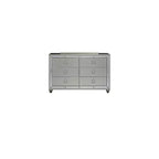Commode horizontale en métal HomeStock de 48,26 cm de haut avec 6 tiroirs, finition argentée