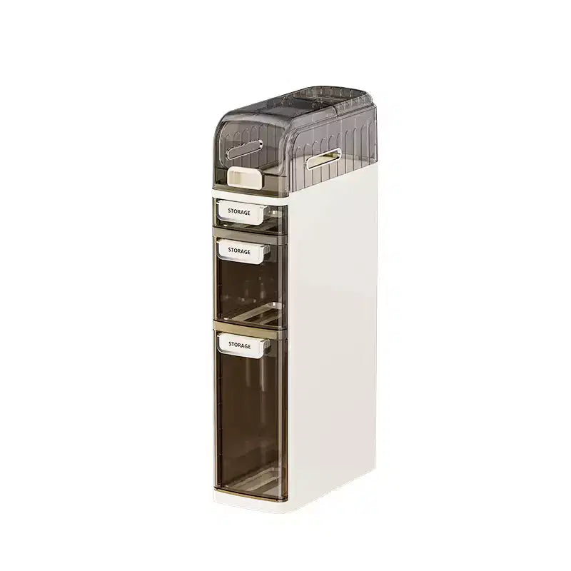 3 Tier Slim Bathroom Storage Cabinet, Space Saving Vertical Toilet Paper Cabinet, Freestanding Bathroom Organizer, Storage Cabinet for Small Spaces