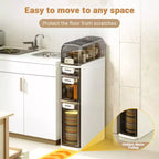 3 Tier Slim Bathroom Storage Cabinet, Space Saving Vertical Toilet Paper Cabinet, Freestanding Bathroom Organizer, Storage Cabinet for Small Spaces