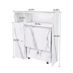 Okak 37.4IN Multifunctional Foldable Table with Storage for 4, Dining Table with Wheels, Kitchen Table for Dining Room, Living Room