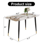 Okak 50IN Modern Rectangular Dining Table, Kitchen Table with Sintered Stone Tabletop, Dinner Table for Living Room, Kitchen, White