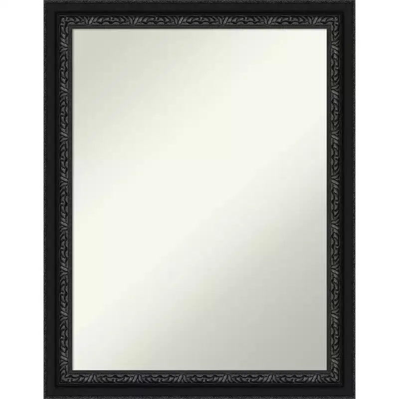 Amanti Art Downton Black Non-Beveled Wood Framed Bathroom Vanity Wall Mirror
