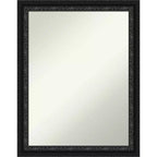 Amanti Art Downton Black Non-Beveled Wood Framed Bathroom Vanity Wall Mirror