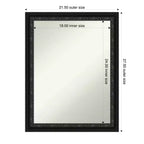 Amanti Art Downton Black Non-Beveled Wood Framed Bathroom Vanity Wall Mirror