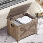 Storage Bench with Lift Top, Wooden Storage Chest for Entryway and Bedroom