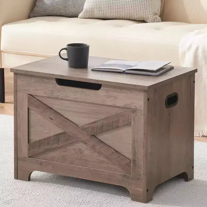 Storage Bench with Lift Top, Wooden Storage Chest for Entryway and Bedroom