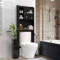 MAYEERTY Modern Over The Toilet Storage Cabinet, Wood Bathroom Organizer with 4 Cubby Holes & Adjustable Shelves, Space Saver