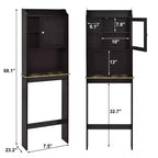 Meuble de rangement moderne MAYEERTY pour WC, organisateur de salle de bain en bois avec 4 niches et étagères réglables, économiseur d'espace