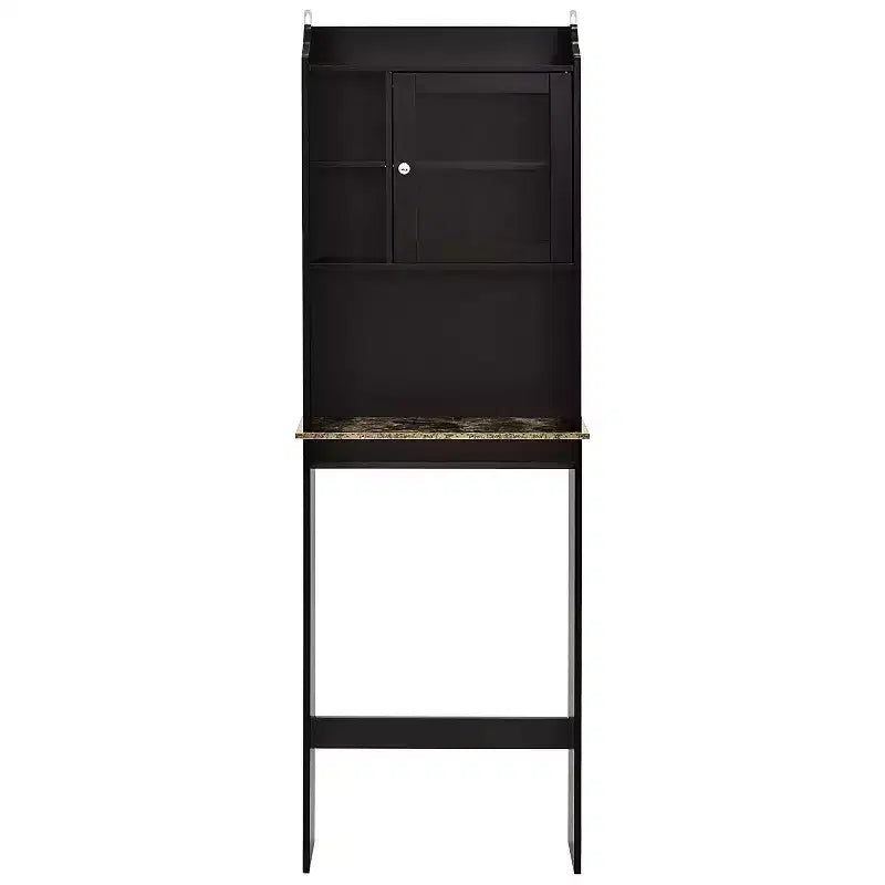 Meuble de rangement moderne MAYEERTY pour WC, organisateur de salle de bain en bois avec 4 niches et étagères réglables, économiseur d'espace