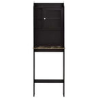 Meuble de rangement moderne MAYEERTY pour WC, organisateur de salle de bain en bois avec 4 niches et étagères réglables, économiseur d'espace