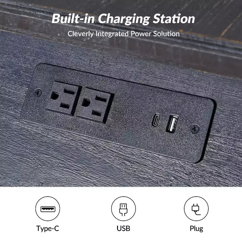 Esther 26 Tall End Table with Built-in Charging Outlets Set of 2|ARTFUL LIVING DESIGNS