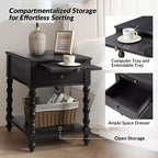 Esther 26 Tall End Table with Built-in Charging Outlets Set of 2|ARTFUL LIVING DESIGNS