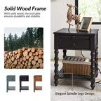 Esther 26 Tall End Table with Built-in Charging Outlets Set of 2|ARTFUL LIVING DESIGNS