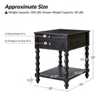 Esther 26 Tall End Table with Built-in Charging Outlets Set of 2|ARTFUL LIVING DESIGNS