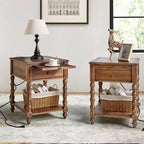 Esther 26 Tall End Table with Built-in Charging Outlets Set of 2|ARTFUL LIVING DESIGNS