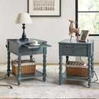 Esther 26 Tall End Table with Built-in Charging Outlets Set of 2|ARTFUL LIVING DESIGNS