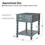 Esther 26 Tall End Table with Built-in Charging Outlets Set of 2|ARTFUL LIVING DESIGNS