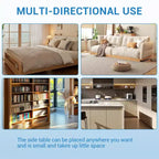 Nightstands Set of 2 with Charging Station, Drawer Open Shelf, Cane Accent Side End Table, Bedside Table