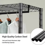 Heavy Duty Freestanding Garment Rack with 8 Adjustable Wire Shelves & 5 Clothes Rails, Portable Adjustable Closet Organizer Wardrobe Clothes Rack